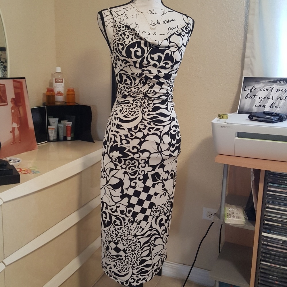 Cream & black dress